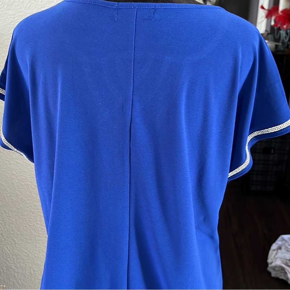 89th & Madison Royal Blue Rhinestone Top Large - Picture 5 of 5